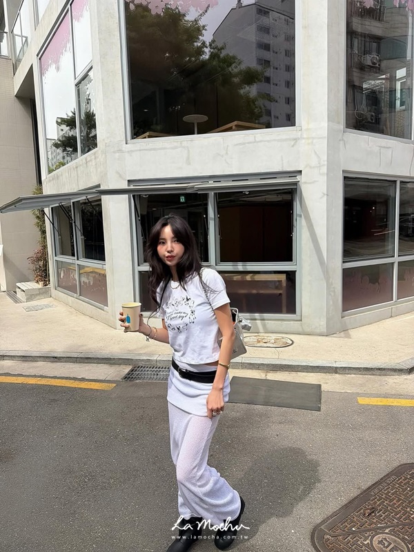 拼接透膚坑條棉長裙